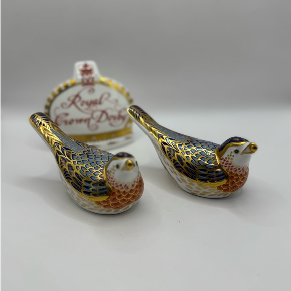 Royal Crown Derby "Bluebird" paperweight signed by Hugh Gibson with gold stopper - Picture 3 of 14